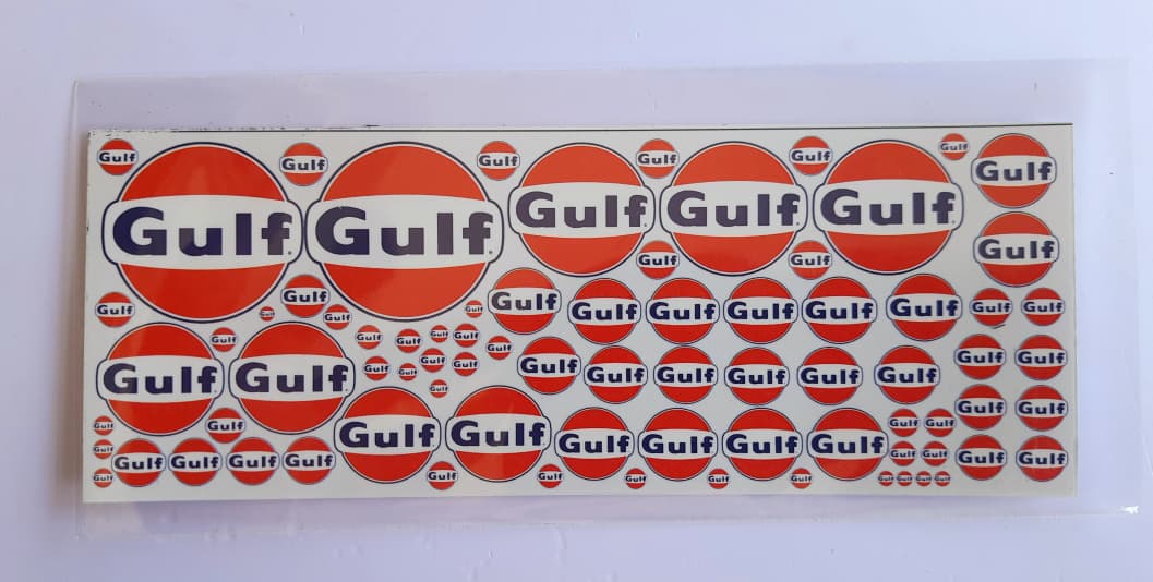 Gulf Stickers for - for 1/43 &1/64-- Hot wheels , Minit GT & Tomica