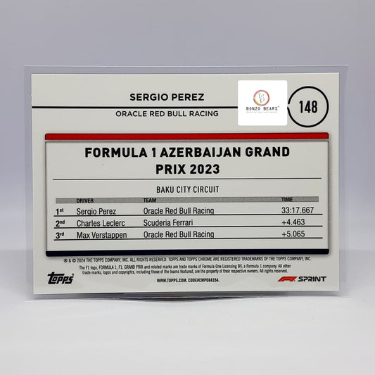 Logofractor Gold Sergio Perez 27/50(Limited to 50 Prints world Wide) #148 - 2024 Topps Chrome Formula 1 Card | Bonzo Bears