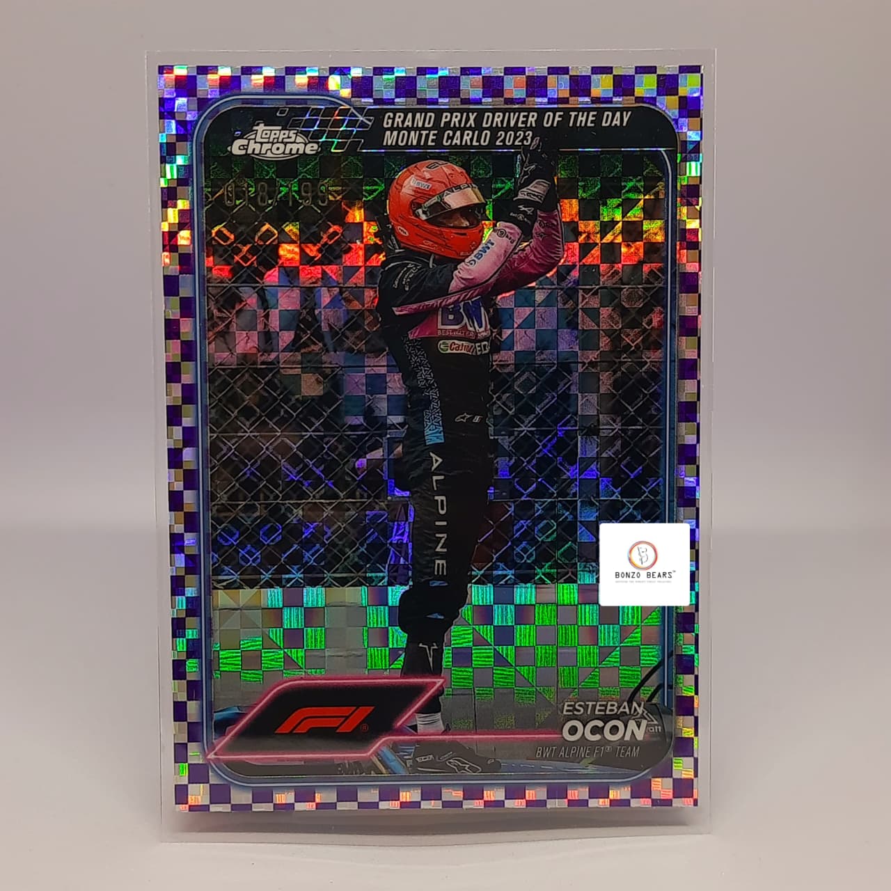 Esteban Ocon Purple Checker Flag 018/199(Limited to 99 Prints Worl Wide) #164 - 2024 Topps Chrome Formula 1 F1