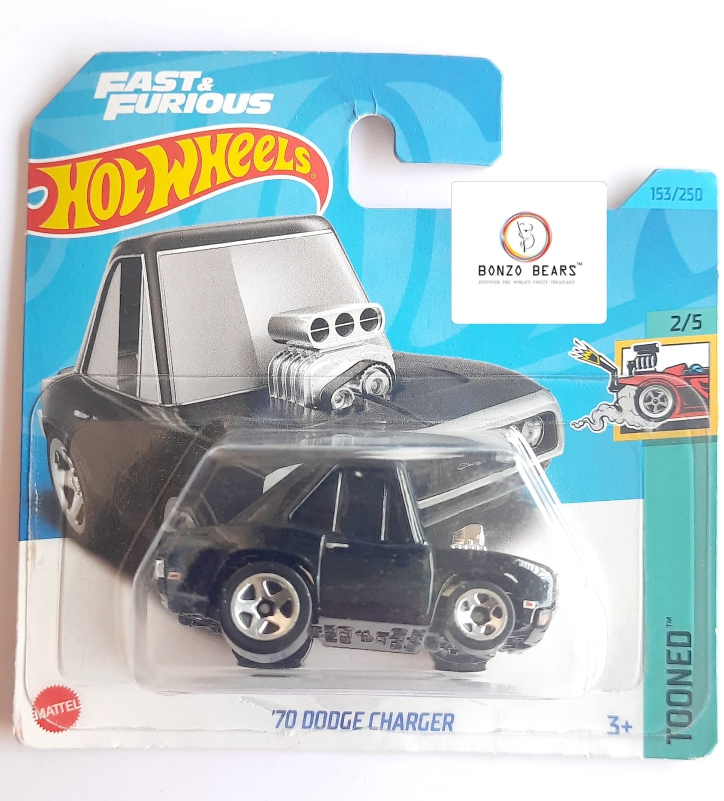 '70 Dodge Charger Fast and Furious (Black) - Hot Wheels (European Short Card) | Bonzo Bears