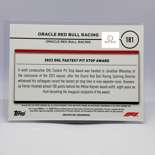 Oracle Red Bull Racing Award Winners Aqua Sonar 089/150(Limited to 150 Prints World Wide) #181 -2024 Topps Chrome F1