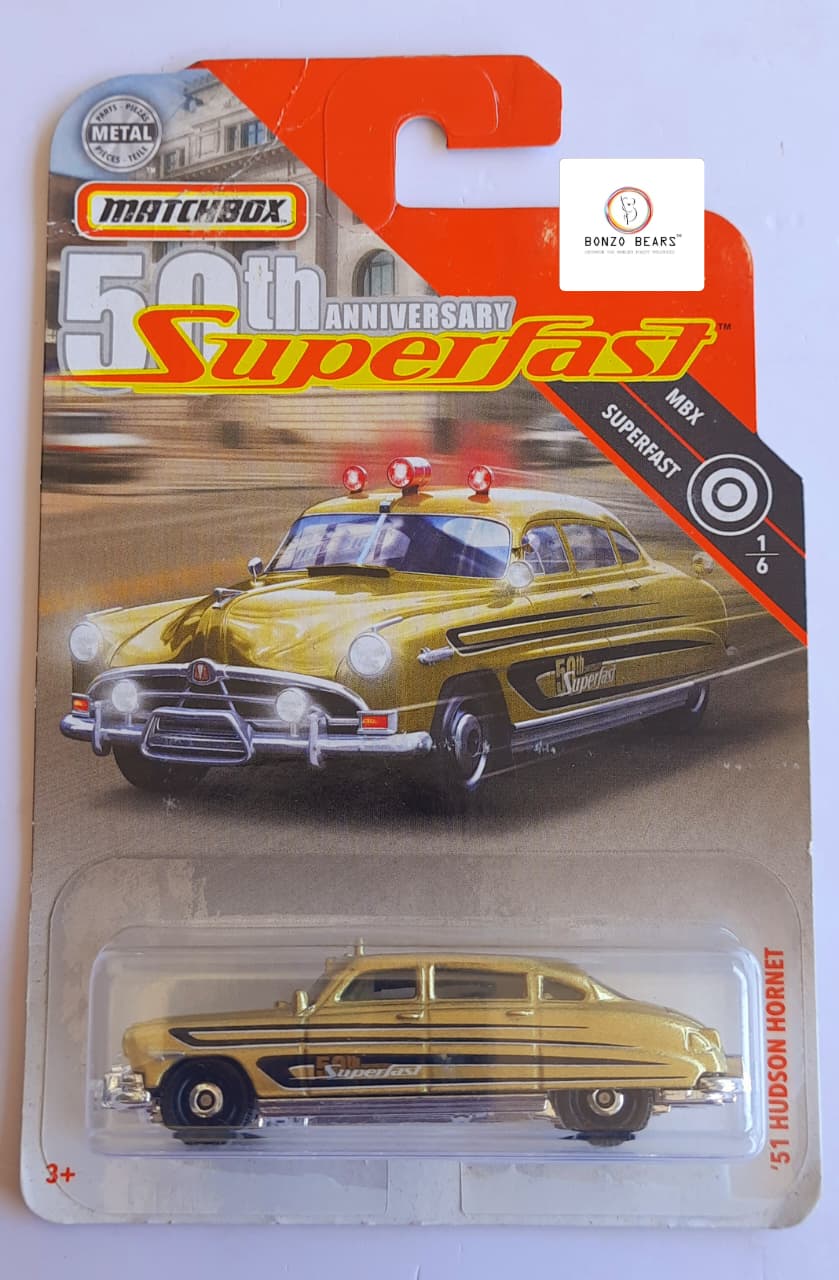 50th Anniversary - Gold '51 Hudson Hornet - Matchbox Superfast | Bonzo Bears