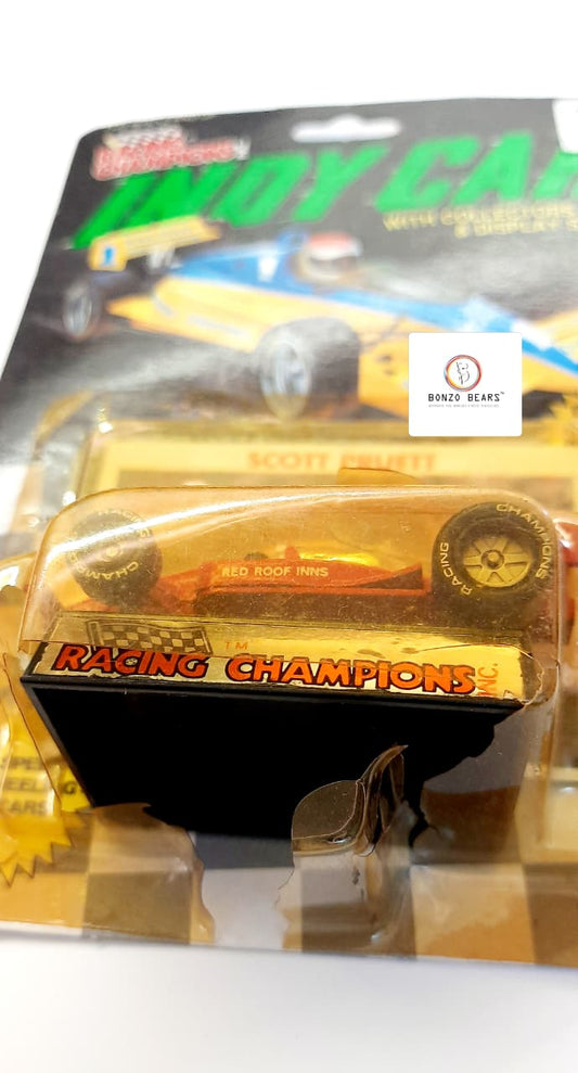 Rare Vintage - RACING CHAMPIONS -INDY CAR SCOTT PRUETT with Collectors card (1989 Released) BLISTER CRACK | Bonzo Bears