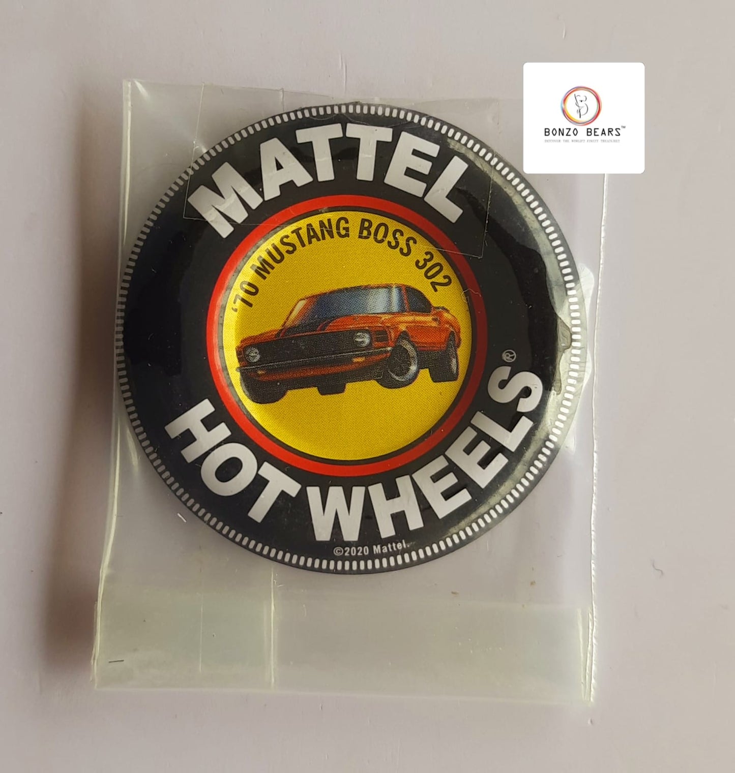 70 Mustang Boss 302 with Mattel logo and Hot Wheels patch - Hot Wheels | Bonzo Bears