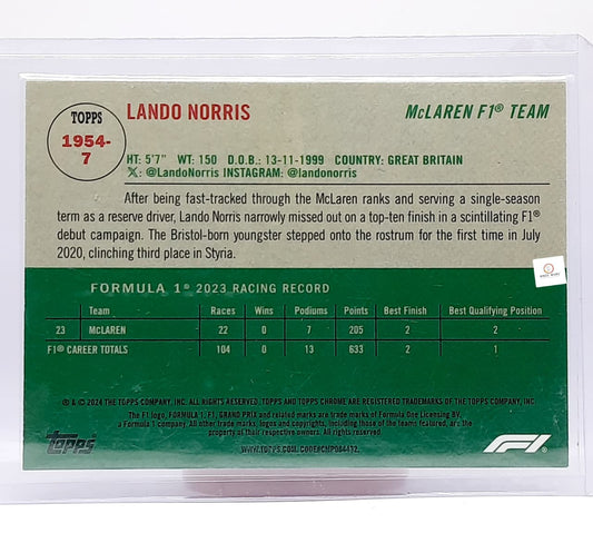 Lando Norris #1954-7 – 2024 Topps Chrome Formula 1 Insert Card Series | Bonzo Bears