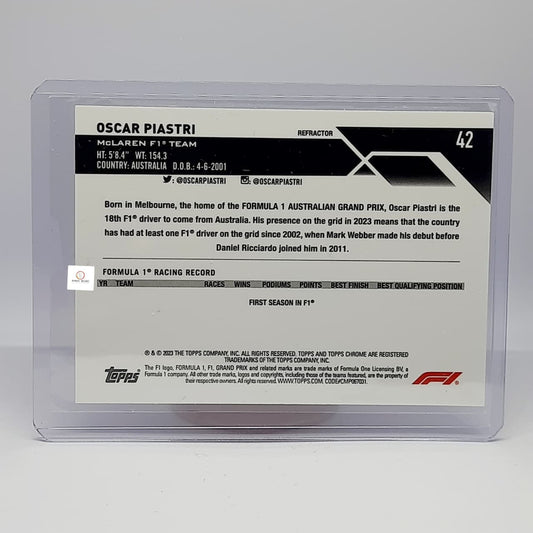 2023 Topps Chrome F1 - Refractor #42 Oscar Piastri Rookie card