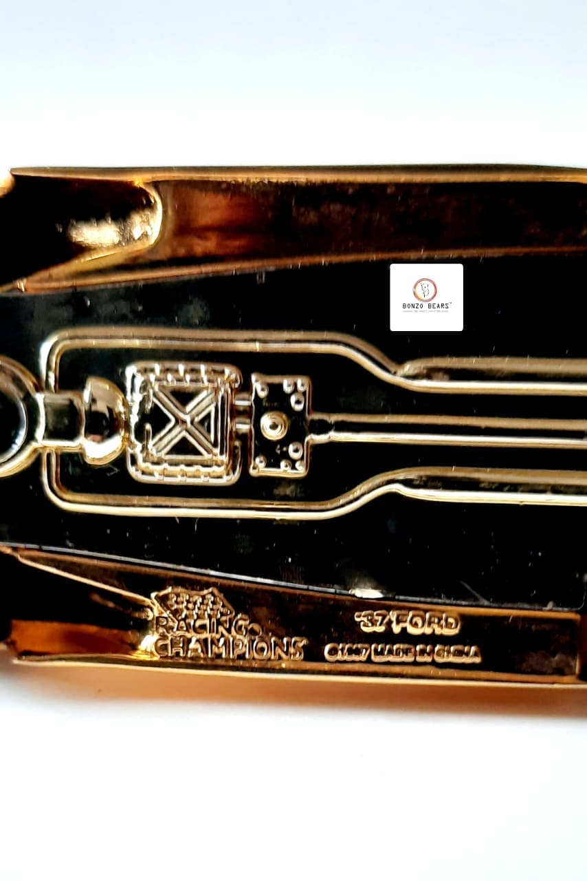 '37 Ford (24K Gold) - Racing Champions - Hot Rod Magazine 50th Anniversary Collector Series (1997 Released) (As per picture)