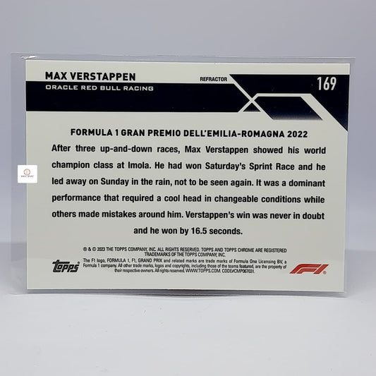 2023 Topps Chrome Formula 1 (Refractor) Max Verstappen #169