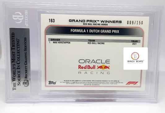 Max Verstappen 2022 Topps F1 Fuchsia #163 GPW #9/150 Mint Card BGS Graded 9 | Bonzo Bears