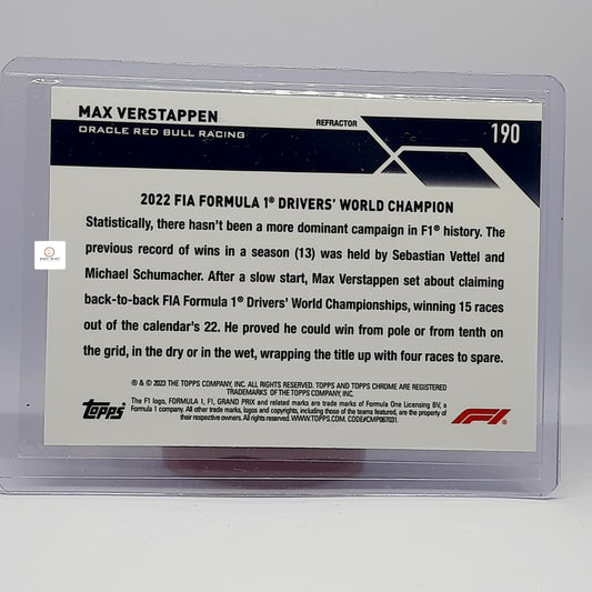 Max Verstappen 2023 Topps Chrome F1 Award Winners # 190- Refractor card