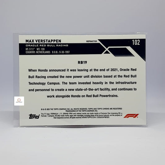 2023 Topps Chrome Formula 1 #102 Max Verstappen (Refractor) Oracle Red Bull Racing