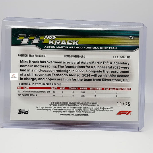 Mike Krack #73 2024 Topps Paddock Pass Formula 1 -Refractor