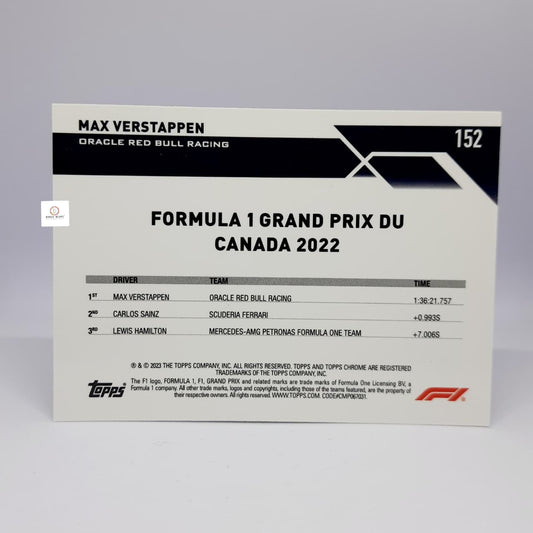 Max Verstappen Oracle Red Bull Racing #152 Canada - 2024 Topps Chrome Formula 1 F1 - Base card
