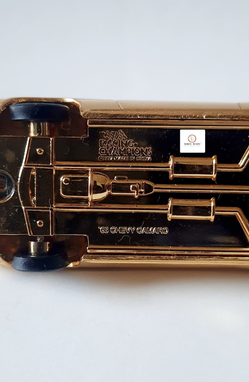 '69 Chevy Camaro (24K Gold) - Racing Champions - Hot Rod Magazine 50th Anniversary Collector Series (1997 Released) (As per picture)