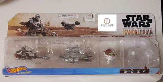 Star Wars Starships The Mandalorian 3-Pack (Mandalorian's Speeder Bike, the Razor Crest, and Grogu's pram)- Hot Wheels | Bonzo Bears