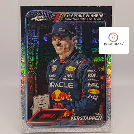 Max Verstappen - Numbered Mini Diamond Limited Editon 026/299- 2024 Topps Chrome Formula 1 F1 #153 SAO PAULO | Bonzo Bears