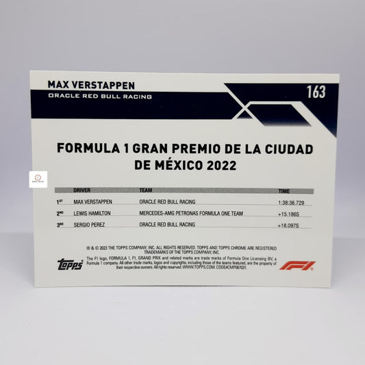 2023 Topps Chrome Max F1 vestappan #163 Mexico Grand prix - Base card