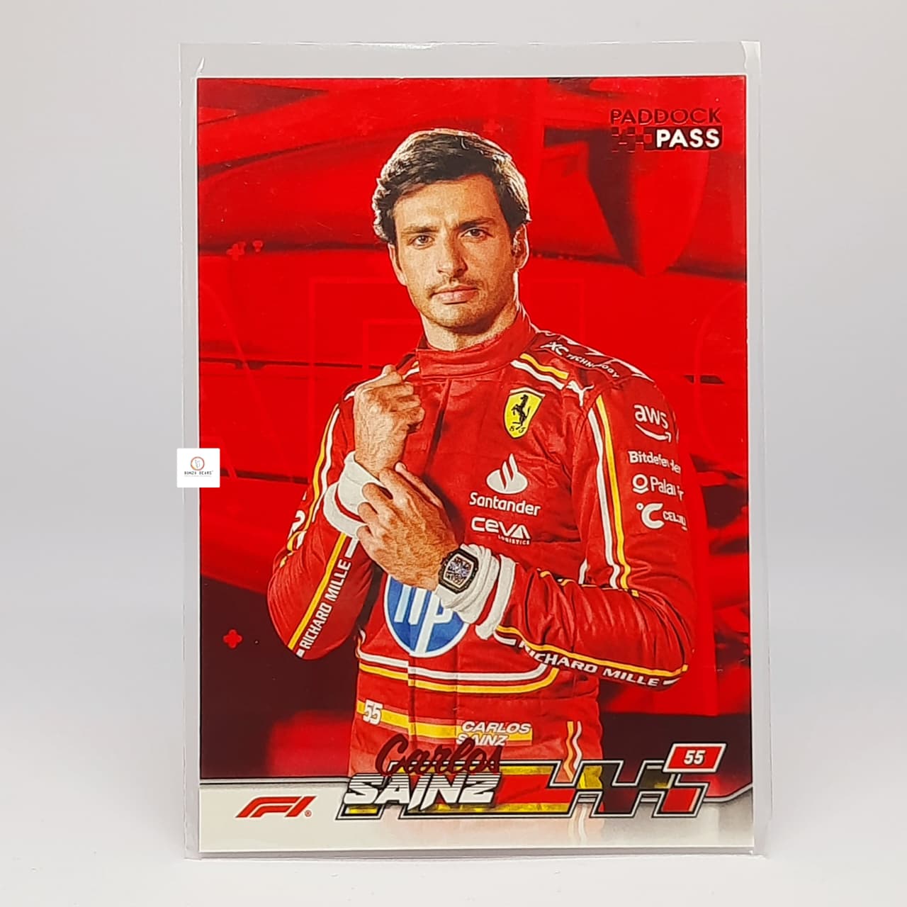 Carlos Sainz #54 Topps Paddock Pass Red Foil Scuderia Ferrari F1