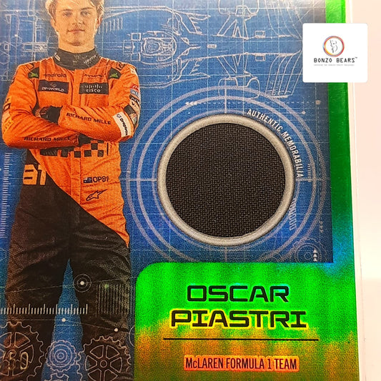 Oscar Piastri( Numbered Patch card)2024 Finest F1Formulas Refractor Jersey Green #30/50 Patch Topps Chrome F1 | Bonzo Bears