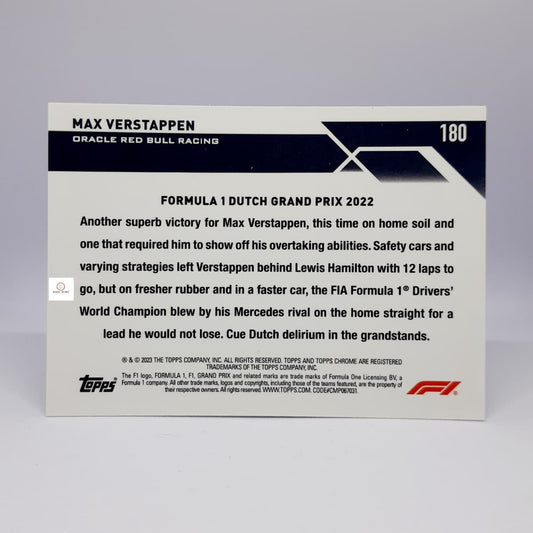 2023 Topps Chrome Formula 1 F1 Max Verstappen Purple Green Base card #180
