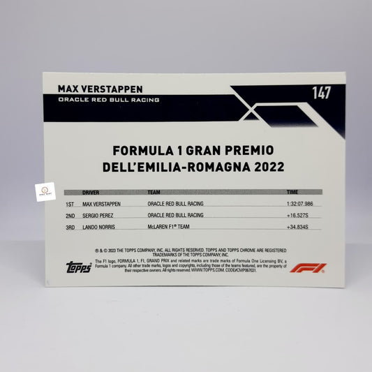 2023 Topps Chrome Formula 1 F1 Max Verstappen Purple Green Base card #147