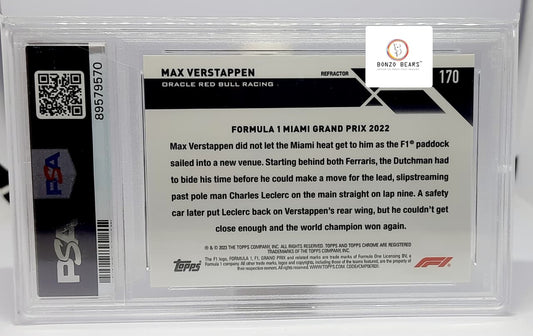 Max Verstappen 2023 Topps Chrome F1 Refractor #170 – PSA MINT 10 | Bonzo Bears