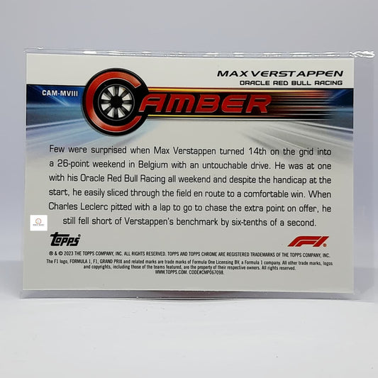 2023 Topps Chrome - F1 MAX VERSTAPPEN Camber #CAM-MVIII Oracle Red Bull Racing (Refractor)