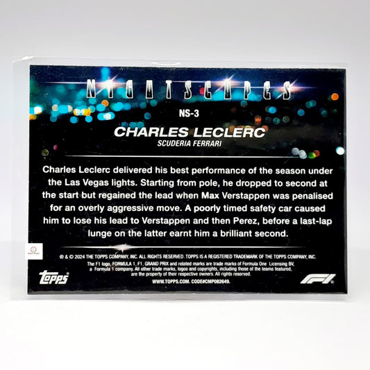 2024 Topps Paddock Pass Formula 1 – Charles Leclerc Scuderia Ferrari – NS-3 Nightscape Insert | Bonzo Bears