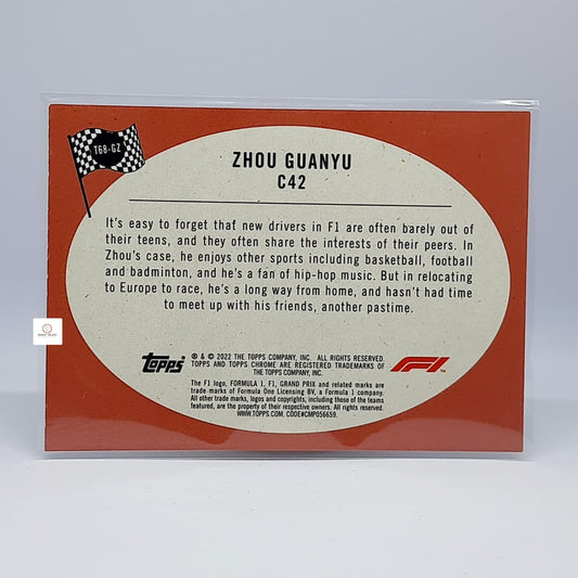 Zhou Guanyu 2022 Topps Chrome Formula 1 Chrome Card # C42 Alfa Romeo- Refractor