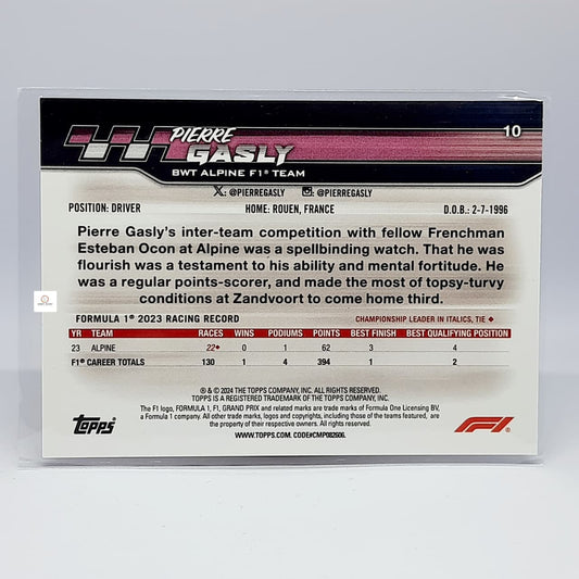 2024 Topps Paddock Pass Formula 1 - Red Foil - #10 Pierre Gasly