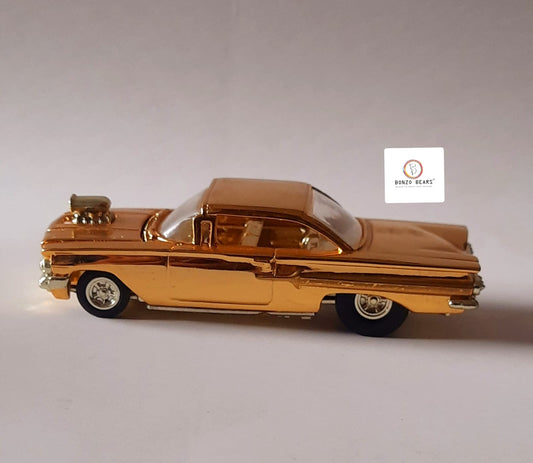 '60 Chevy Impala (24K Gold) - Racing Champions - Hot Rod Magazine 50th Anniversary Collector Series (1997 Released) (As per picture)