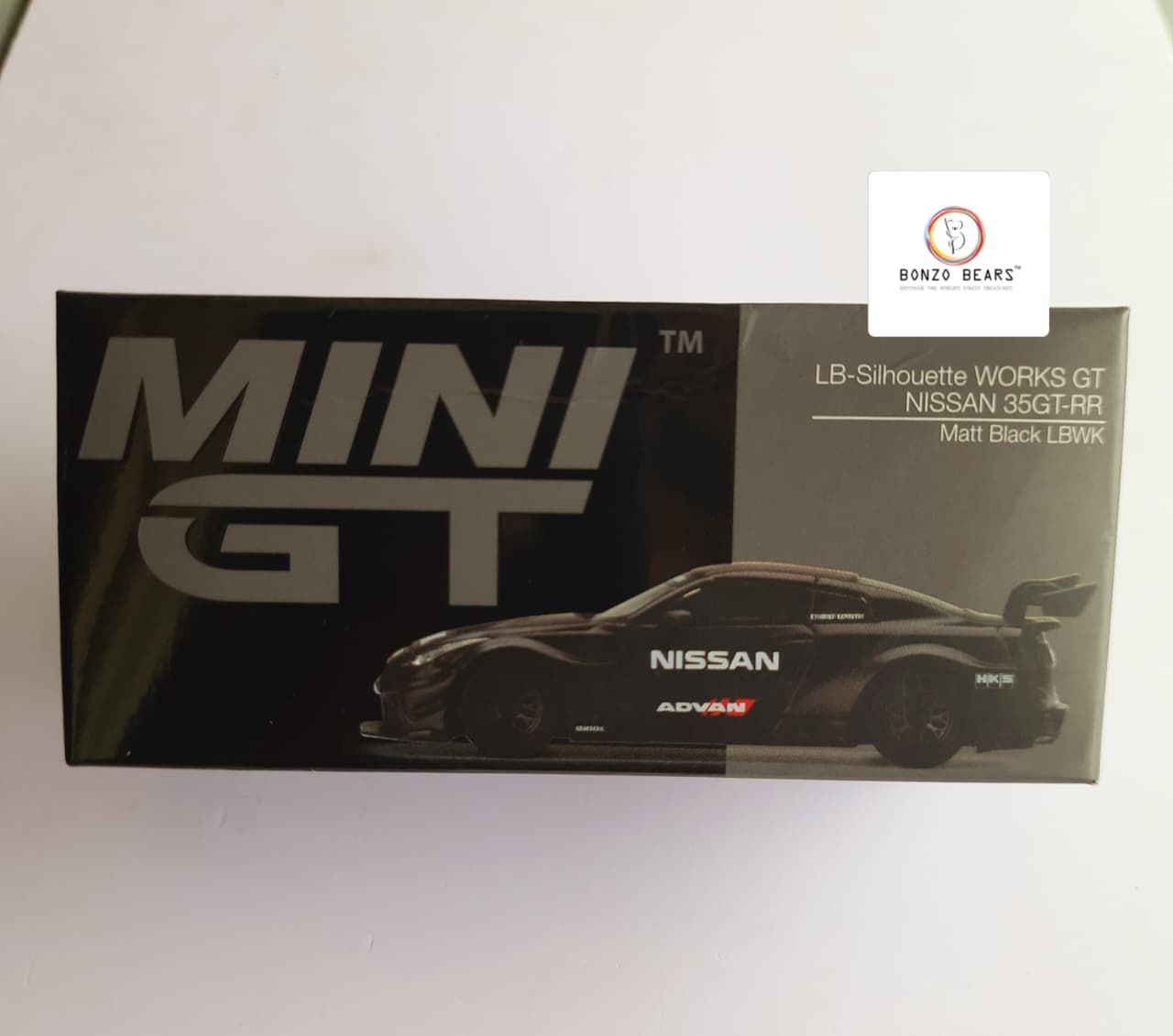 LB-Silhouette WORKS GT Nissan 35GT-RR - Matt Black LBWK - ADVAN Mini GT UNSEALED | Bonzo Bears