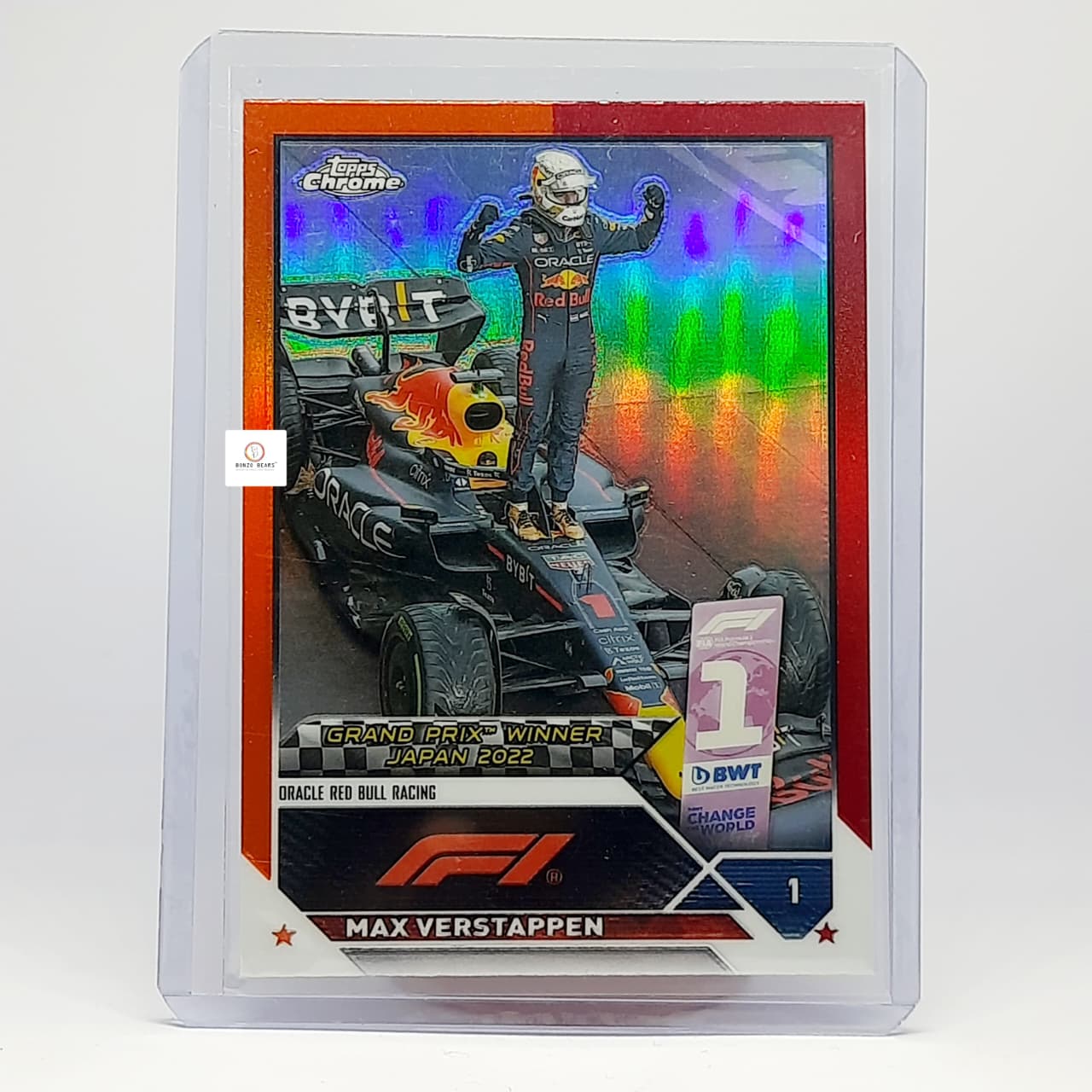 Max Verstappen Red Bull 2023 Topps Chrome F1 #161 Orange- Red Refractor ( Rare )