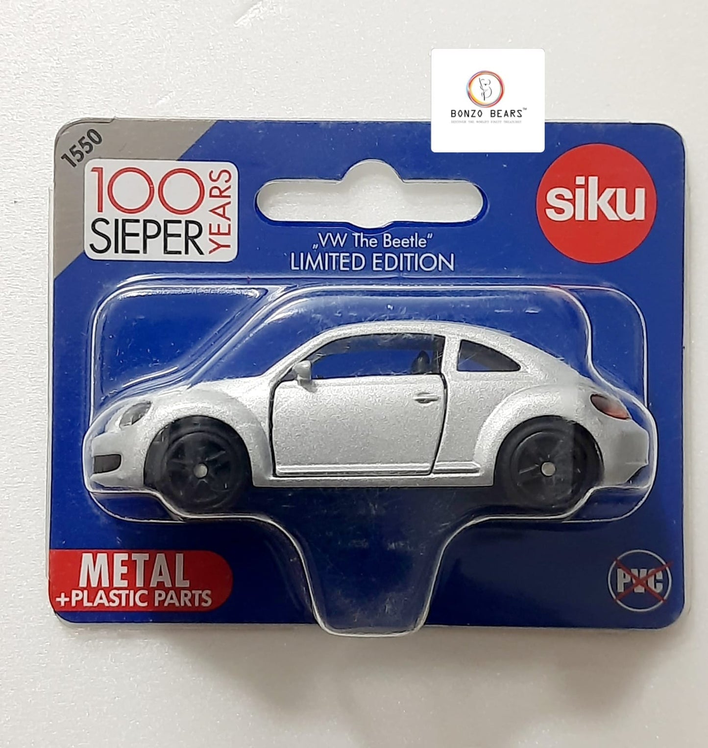 Limited Edition -Siku 1550 VW The Beetle - "100 Years of Sieper" - Scale 1/55 | Bonzo Bears PB45