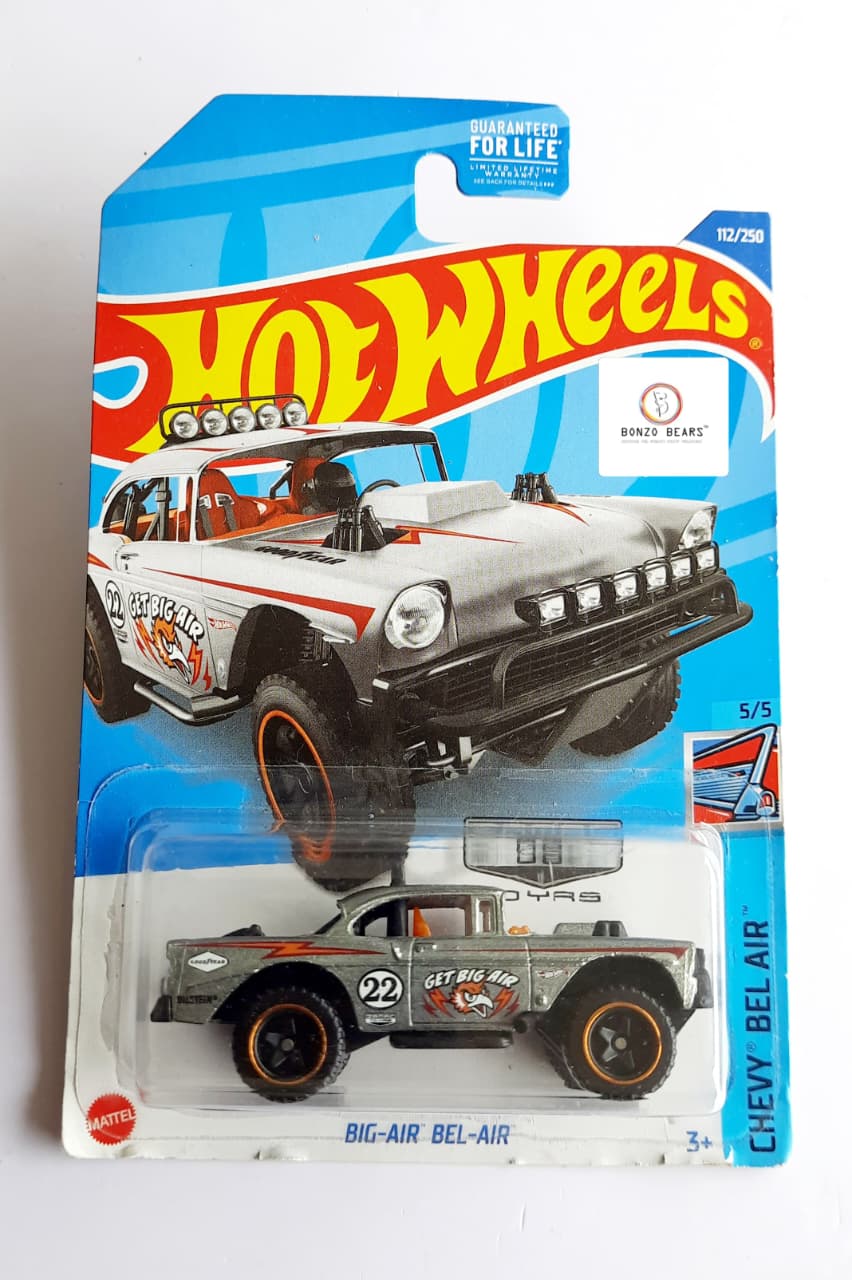 Chevy Big-Air Bel Air #22 - (Silver) ZAMAC Hot Wheels | Bonzo Bears