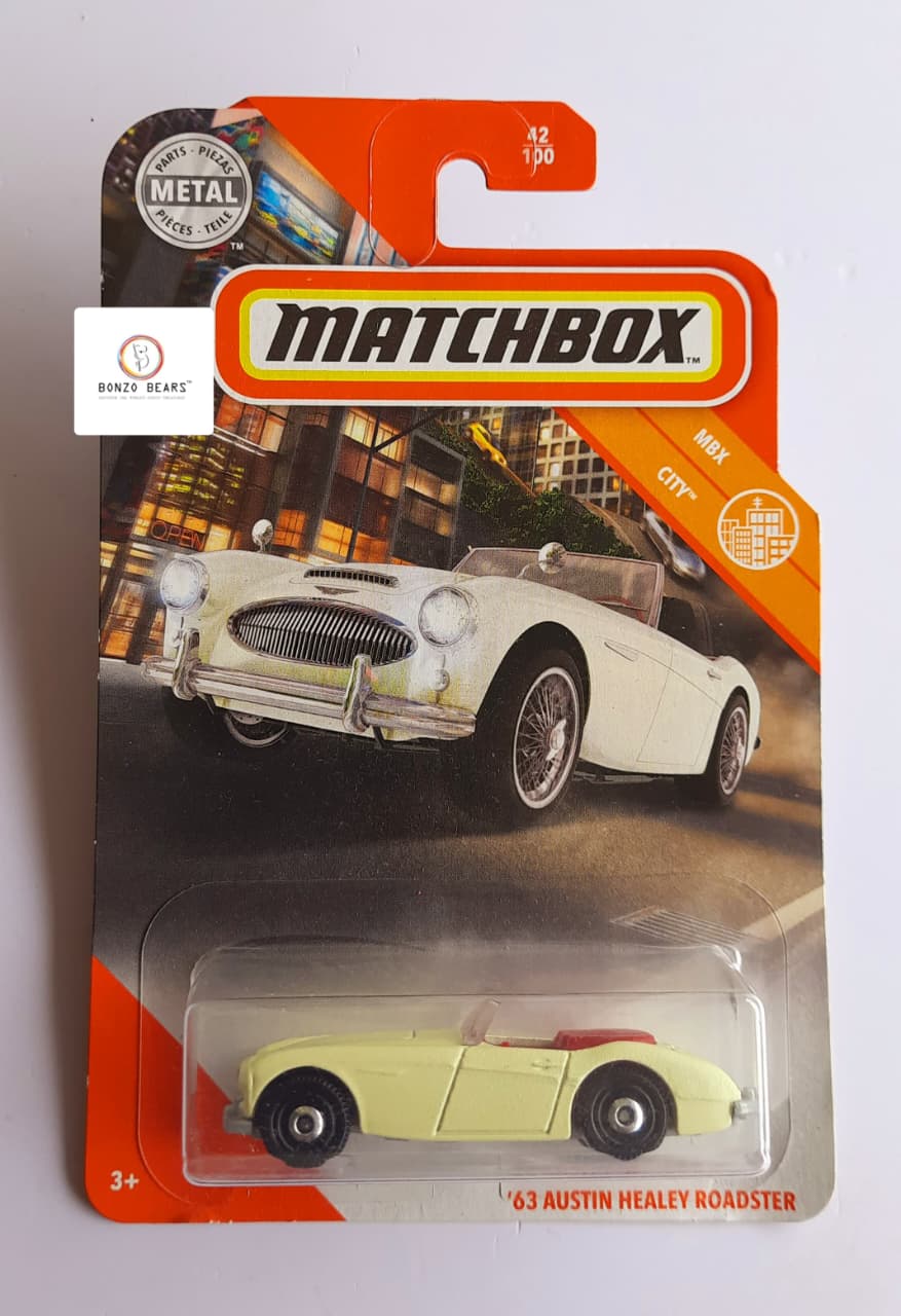 '63 Austin Healey Roadster (White) Rare - Matchbox | Bonzo Bears MB1