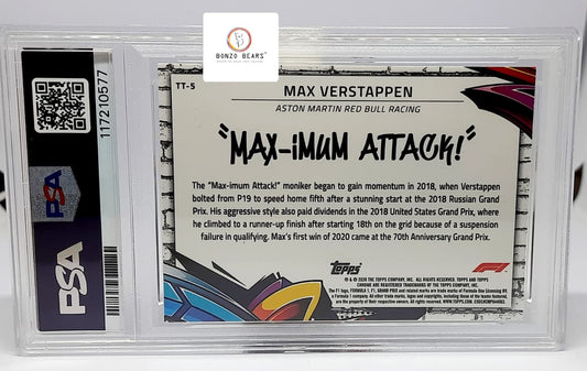 MAX VERSTAPPEN (PSA Graded)2020 TOPPS CHROME FORMULA 1 TRACK TAGS #5 PSA 7 | Bonzo Bears