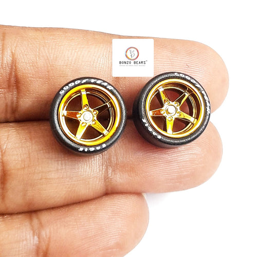 Rubber Tyre - 13mm Gold Star Rim with Goodyear Eagle - 25mm Axle, Cv4