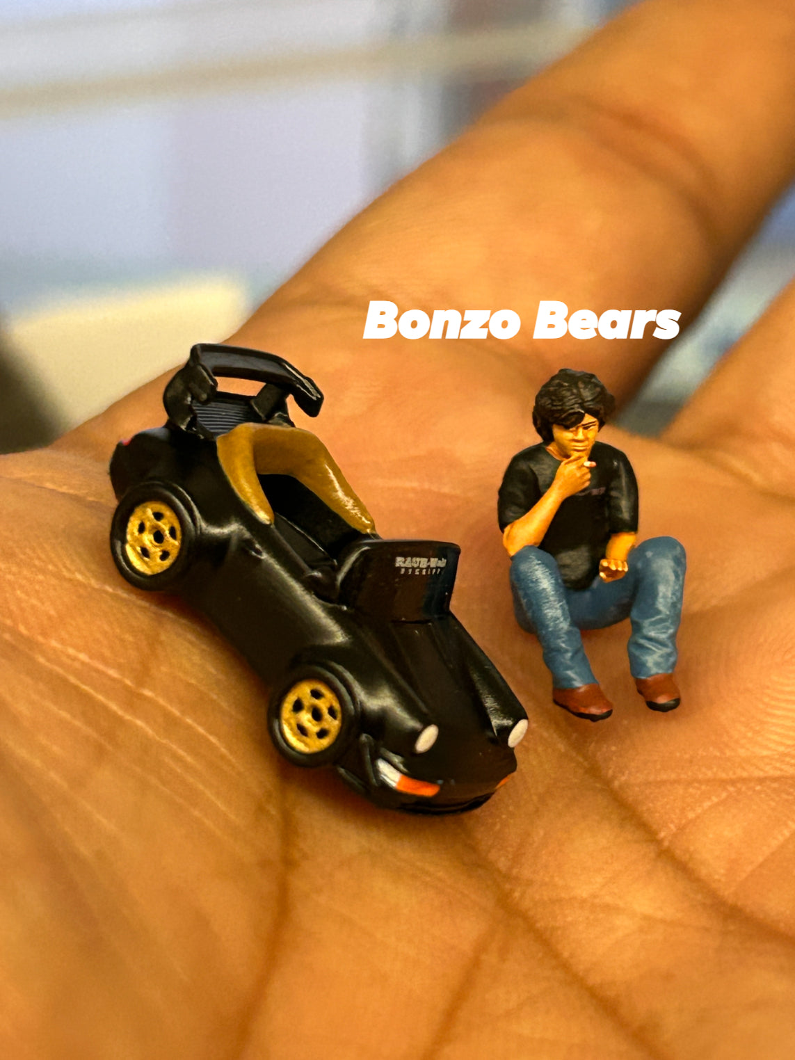 Highly Detailed Akira nakai figure And Tooned RWB Porsche - For 1/64 Diorama
