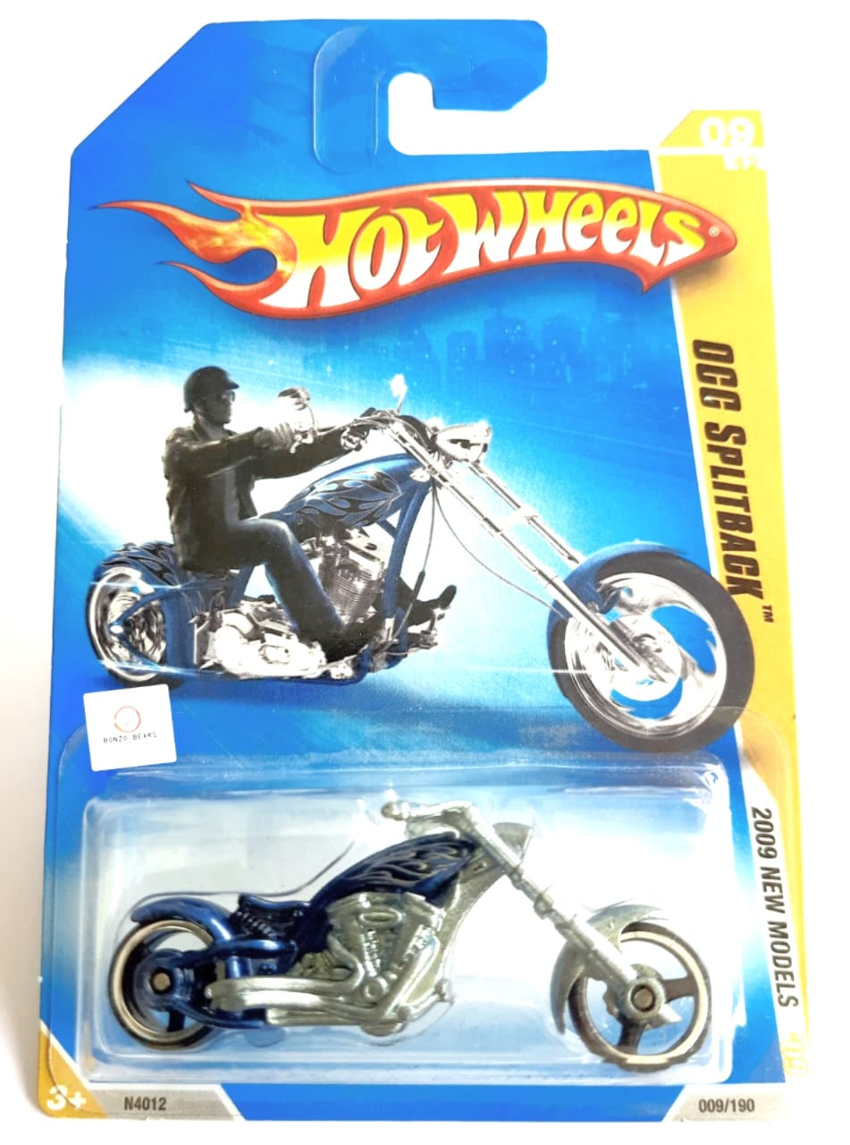 OCC Splitback Motorcycle Hot Wheels - 2009 New Models ( Blue Bike )