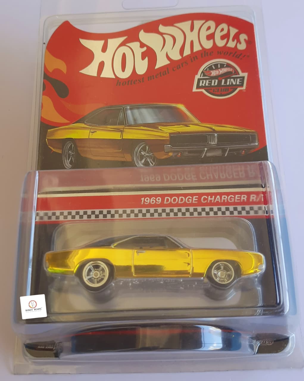 1969 Dodge Charger - Red Line - RLC Hot Wheels- Gold chrome | Bonzo Bears PB73