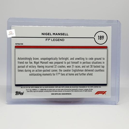 2024 Topps Chrome Formula 1 - #189 Legends Nigel Mansel - Refactor card