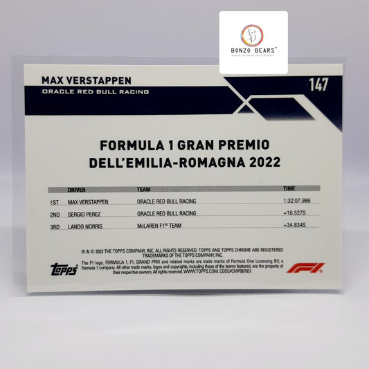 Max Verstappen - 2023 Topps Chrome Formula 1 F1 Green base card#147 | Bonzo Bears