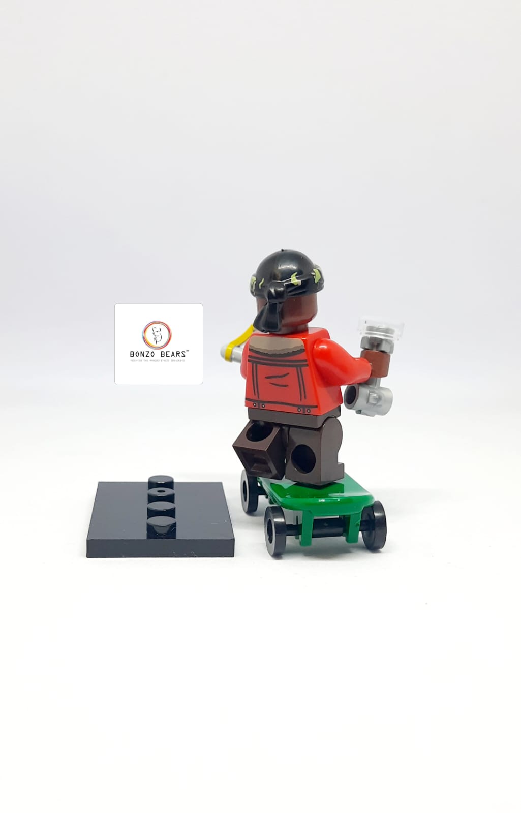 Lucas Sinclair with Slingshot, Binoculars & Skateboard - LEGO Compatible Mini Figure | Stranger Things