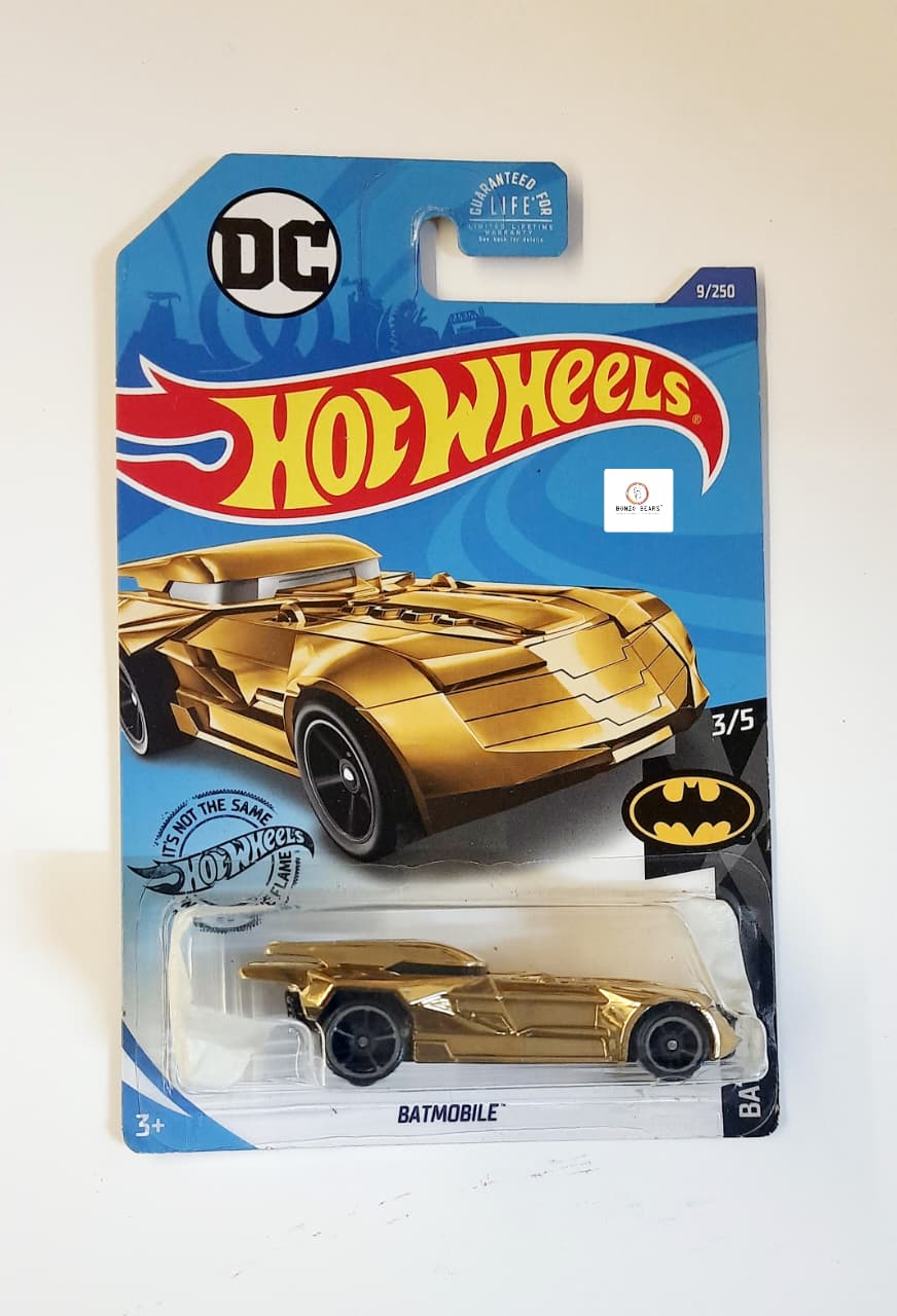 DC Gold Chrome Batmobile - Hot Wheels( Blister Dent / Crack) | Bonzo Bears Batbox