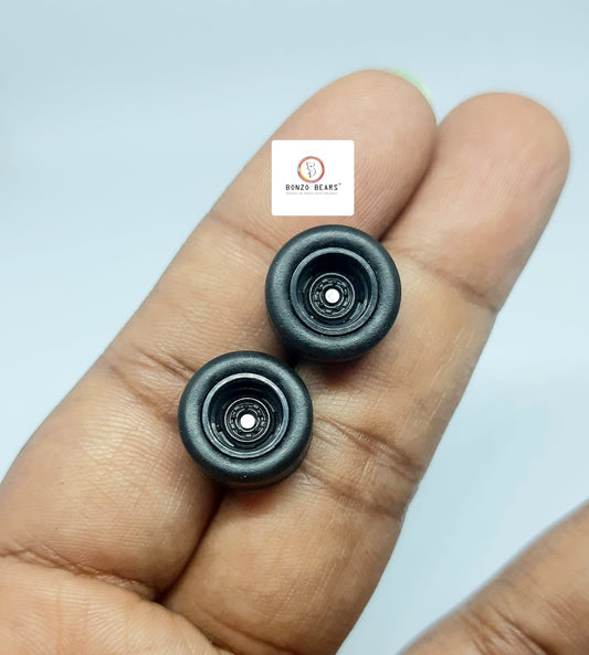 12mm Black Rim Tyres for 1/64 Rubber Cars