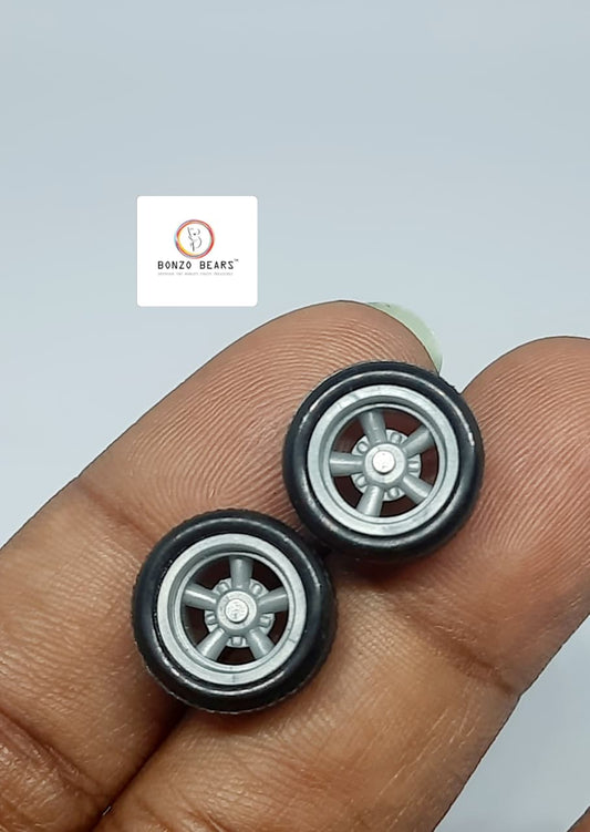 Rubber Tire - 12 mm , 5 Spoked 22mm Axle