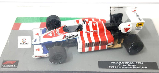 1:43 - Toleman TG184 driven by Ayrton Senna - 1984 Portuguese Grand Prix - Panini