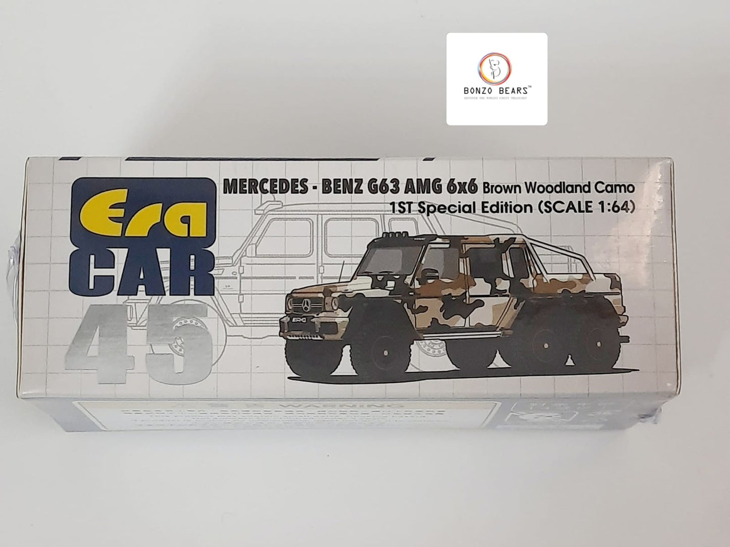 1:64 Mercedes-Benz G63 AMG 6x6 in Brown woodland Camo - ERA 1st Special Edition with Engine Detail (Sealed)