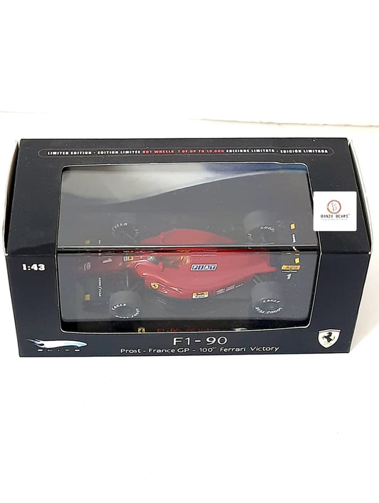 100th Ferrari Victory at French GP - Limited Edition 1 of 10000 1:43 1990 Ferrari F1-90, Alain Prost F1 - 100th Ferrari Victory at French GP - Hot Wheels Elite | Bonzo Bears